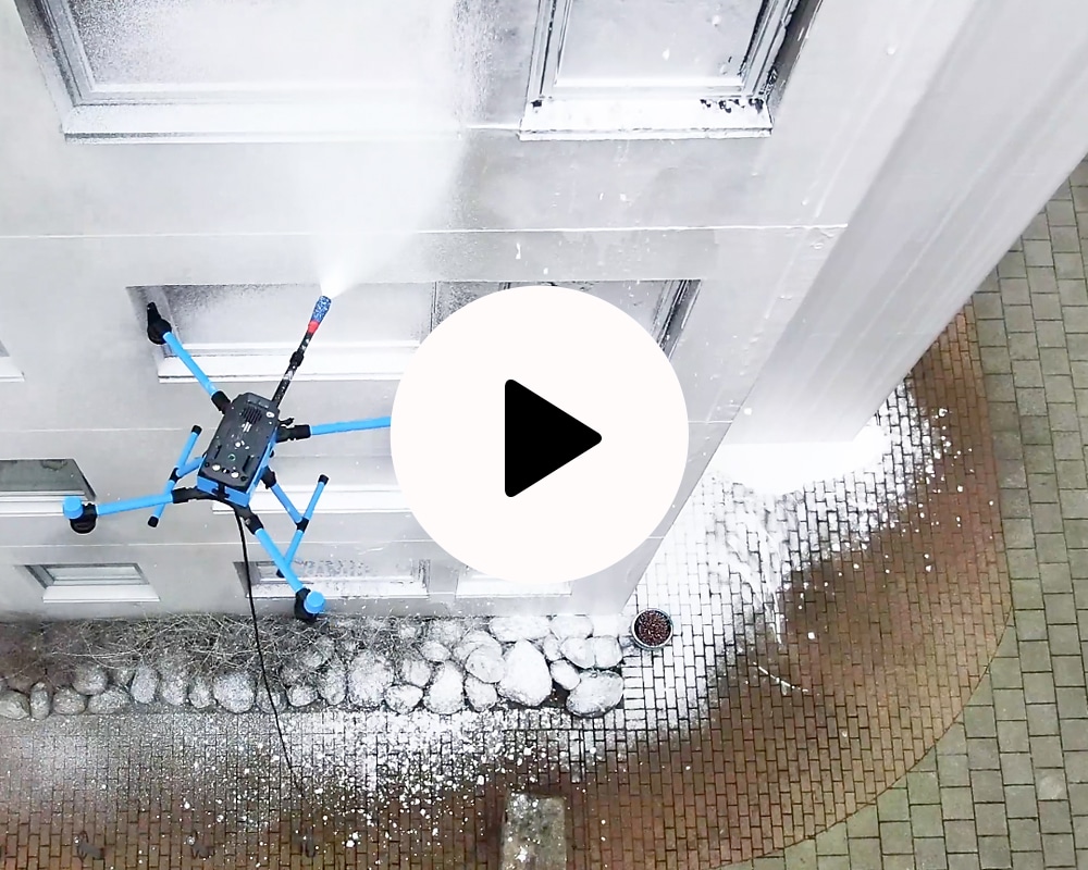 Drone cleaning of appartment building Madam Felle in Bergen