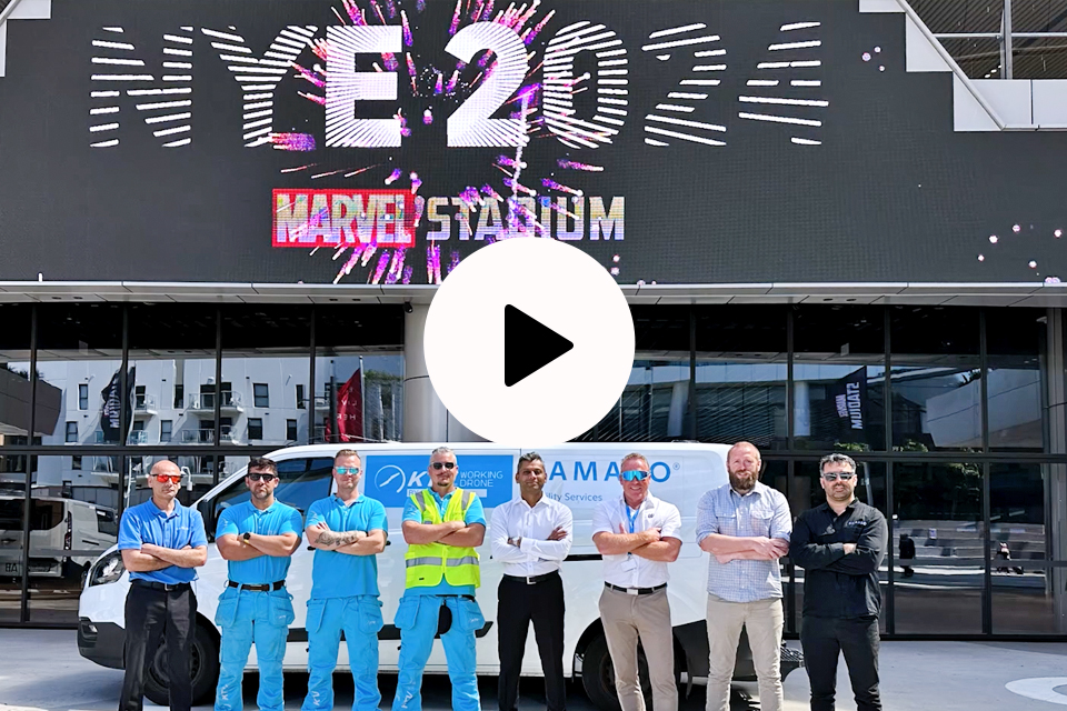 KTV Working Drone Australia, Marvel Stadium. Image